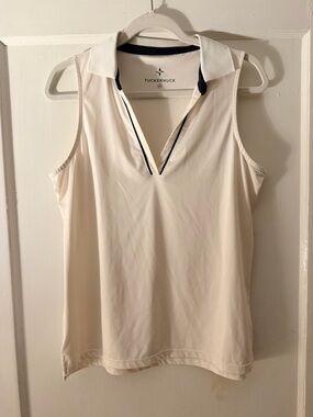 Tuckernuck Sleeveless Polo Top 🤍 Classic Sport Chic Size M